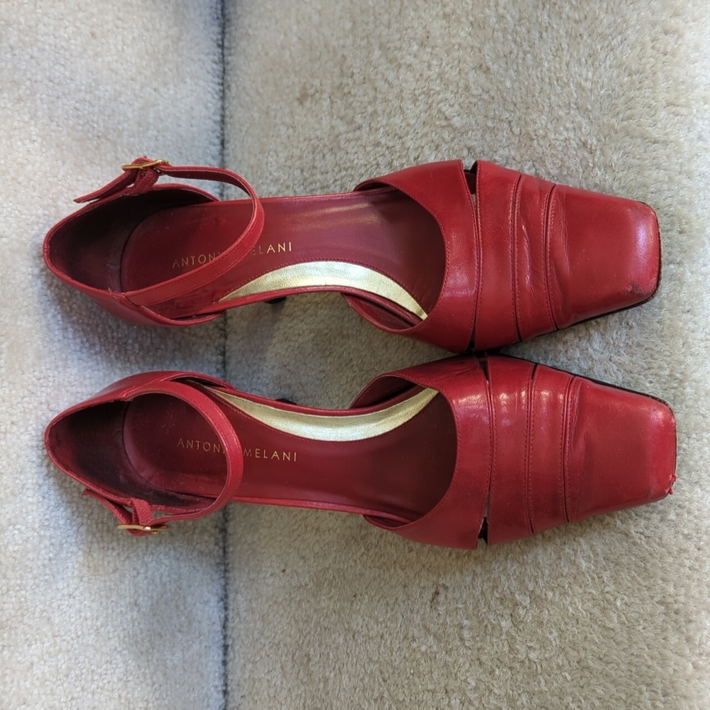 Antonio Melanie Red Leather Pumps